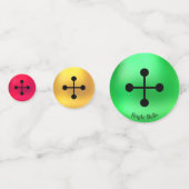 Weihnachtselfen & goldene, grüne und rote Steinglo Konfetti (Rückseiten)