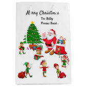 Weihnachtselfen Heiliger Individuelle Name Mittlere Geschenktüte (Vorderseite)