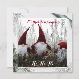Weihnachtselfen Ho Ho Ho Glitzer Spaß Flachkarte