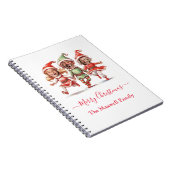 Weihnachtselfen im modernen Foto Notizblock (Rechte Seite)