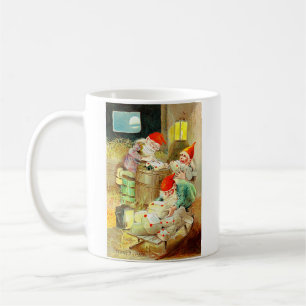 Weihnachtselfen im Vintage-Stil Kaffeetasse