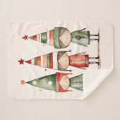 Weihnachtselfen in festlichen Hasen Sherpadecke (Vorderseite (Horizontal))