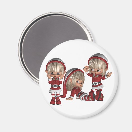 Weihnachtselfen Magnet (Vorderseite/Rückseite)