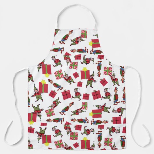 Weihnachtselfen Männer Koch Schürze (Vorderseite)