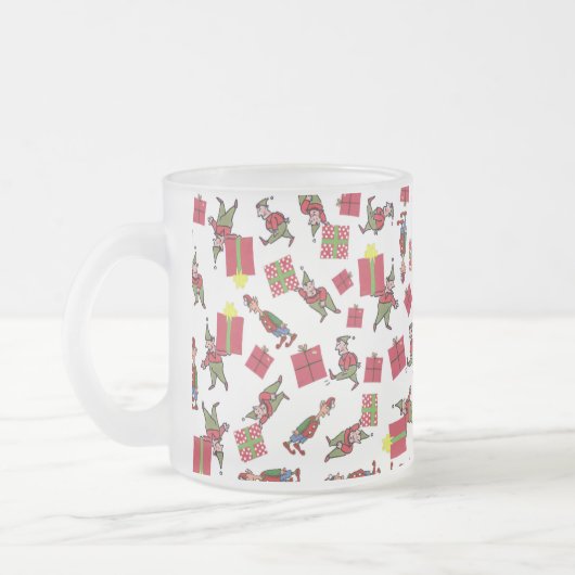Weihnachtselfen mattierte Tasse (Links)