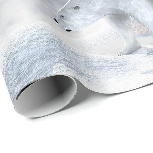 Weihnachtselfen mit einem Polar-Bär Geschenkpapier (Rolleneckpunkt)