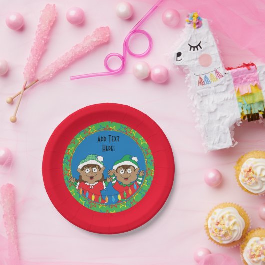 Weihnachtselfen Pappteller (Party)