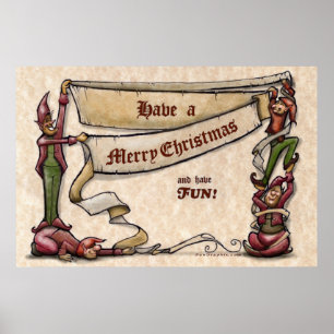 Weihnachtselfen-Poster Poster