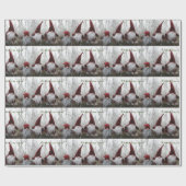 Weihnachtselfen Silver Burgund Niedliche Typografi Geschenkpapier (Flach)