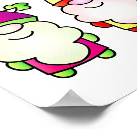 Weihnachtselfen singen poster (Ecke)