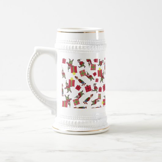 Weihnachtselfen stein bierglas (Links)