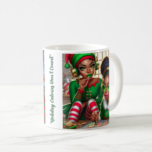 Weihnachtselfen und Goodies Kaffeetasse (VorderseiteRechts)