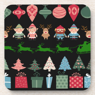 Weihnachtselfen und mehr getränkeuntersetzer