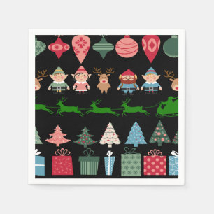 Weihnachtselfen und mehr serviette