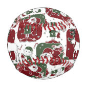 Weihnachtselfen und Schneemänner Baseball (Rückseite)