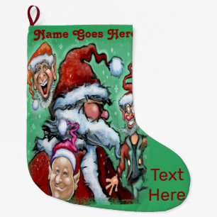 Weihnachtselfen und Weihnachtselfen Großer Weihnachtsstrumpf