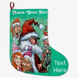 Weihnachtselfen und Weihnachtselfen Großer Weihnachtsstrumpf