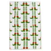 Weihnachtselfen Urlaub Muster Feierliche Elf Spaß Mittlere Geschenktüte (Vorderseite)