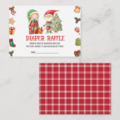 Weihnachtselfen, Weihnachts-Zwillingsdusche Windel Begleitkarte (Vorne/Hinten)