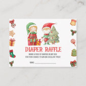 Weihnachtselfen, Weihnachts-Zwillingsdusche Windel Begleitkarte (Vorderseite)