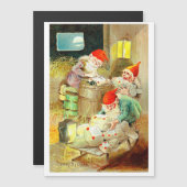 Weihnachtselfen Weihnachtskarte Magnetkarte (Vorne/Hinten)
