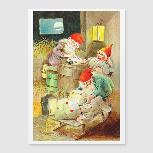 Weihnachtselfen Weihnachtskarte Magnetkarte (Vorderseite)