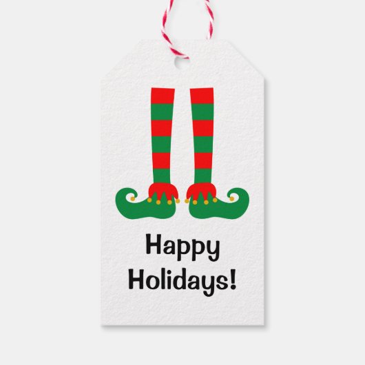 Weihnachtselfen zu und von Geschenketiketten mit K Geschenkanhänger (Rückseite)