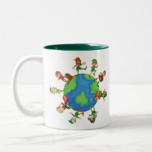 Weihnachtselfen Zweifarbige Tasse