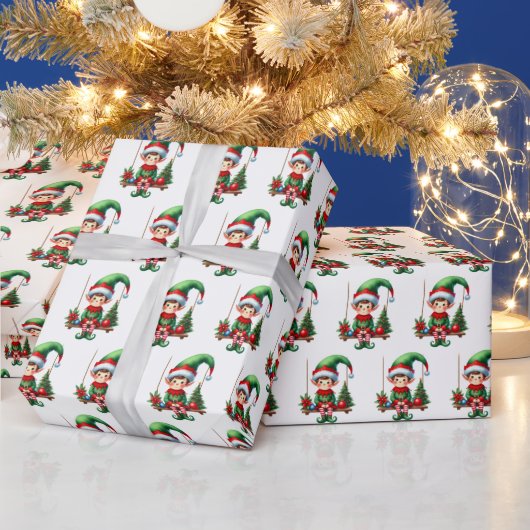 Weihnachtselfengeflecht Geschenkpapier (Feiertage)