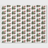 Weihnachtselfenmuster Geschenkpapier (Flach)