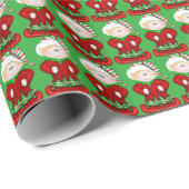 Weihnachtselfenmuster Weihnachtsverpackungspapier Geschenkpapier (Rolleneckpunkt)