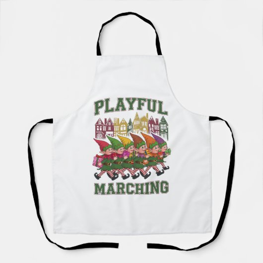 Weihnachtselfparade Schürze (Vorderseite)