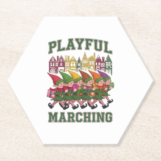 Weihnachtselfparade Untersetzer (Vorderseite)