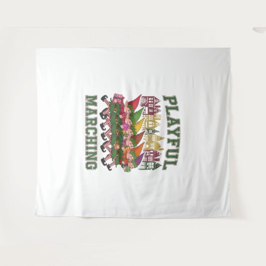 Weihnachtselfparade Wandteppich (Vorderseite (Horizontal))