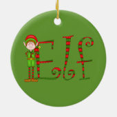 Weihnachtselfverzierung Keramikornament (Hinten)