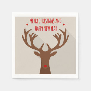 Weihnachtselke Hipster Rentiere Frohe Weihnachten Serviette