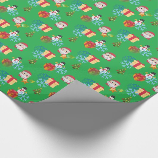 Weihnachtsemoji Geschenkpapier (Ecke)