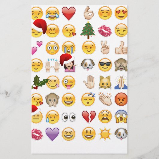 Weihnachtsemojis Briefpapier (Vorderseite)
