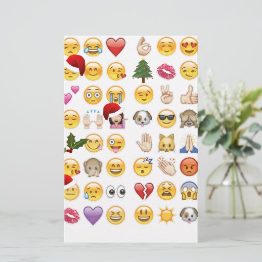Weihnachtsemojis Briefpapier (Stehend Vorderseite)