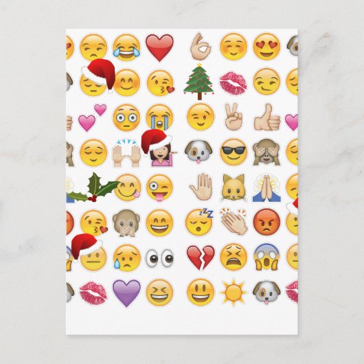 Weihnachtsemojis Feiertagspostkarte (Vorderseite)