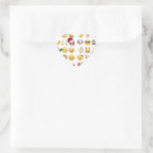 Weihnachtsemojis Herz-Aufkleber (Tasche)