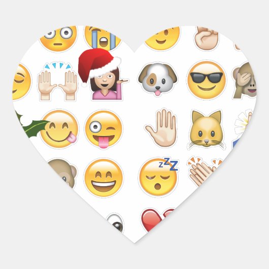 Weihnachtsemojis Herz-Aufkleber (Vorderseite)