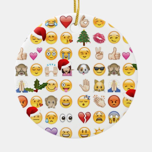Weihnachtsemojis Keramik Ornament (Vorne)