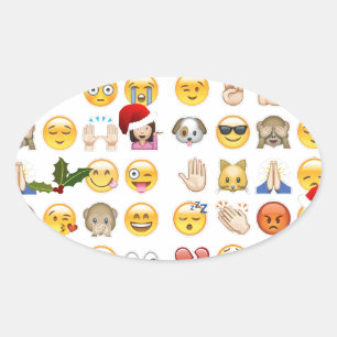 Weihnachtsemojis Ovaler Aufkleber