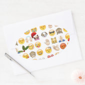 Weihnachtsemojis Ovaler Aufkleber (Umschlag)