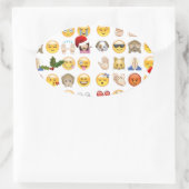 Weihnachtsemojis Ovaler Aufkleber (Tasche)