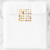 Weihnachtsemojis Quadratischer Aufkleber (Tasche)