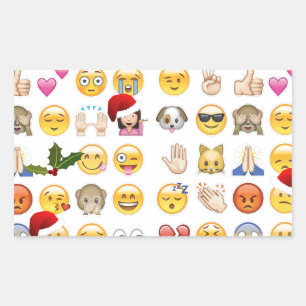 Weihnachtsemojis Rechteckiger Aufkleber