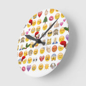 Weihnachtsemojis Runde Wanduhr (Winkel)