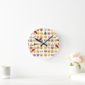 Weihnachtsemojis Runde Wanduhr (Zuhause)